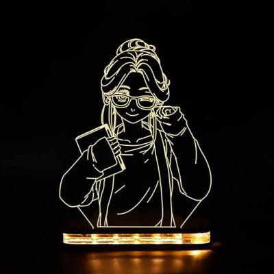 3D Girl Anime Led Night Lamp with Warm White Color Birthday Gifts for Girl