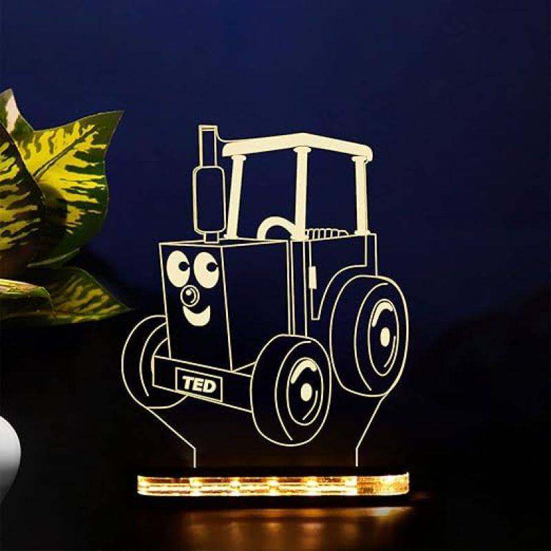3D Illusion Thomas The Train Cartoon Led Night Lamp with Warm White Color Best Gift for Children Girls Boys Gift for Cartoon Lover Kids Room & Home Decoration