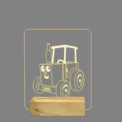 3D Illusion Thomas The Train Cartoon Night Lamp with Warm White Color Best Gift for Children Girls Boys Gift for Cartoon Lover Kids Room & Home Decoration Wooden Base