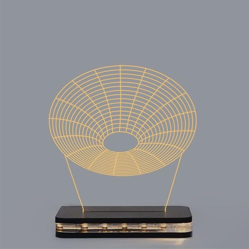 3D Illusion Wireframe Shape Led Night Lamp with Warm White Color Home Decoration Light