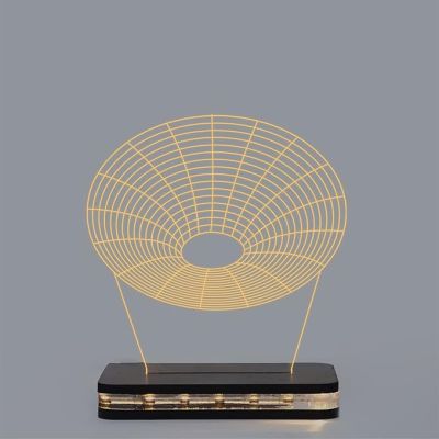 3D Illusion Wireframe Shape Led Night Lamp with Warm White Color Home Decoration Light