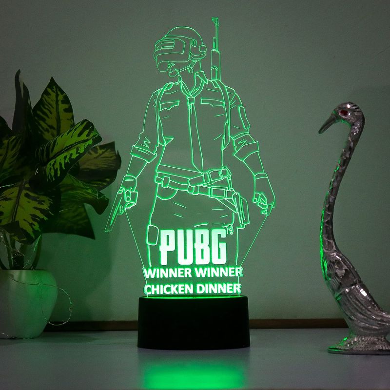 PUBG Led Night Lamp 7 Color Changing Light Gift For PUBG Lover & Game Room Decor Circle Base
