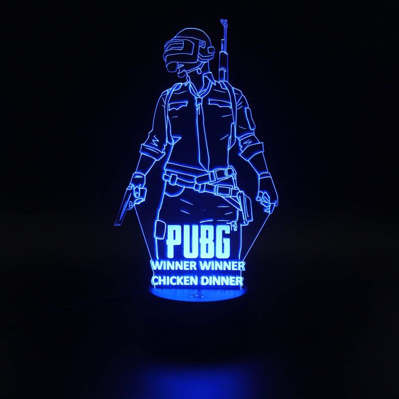 PUBG Led Night Lamp 7 Color Changing Light Gift For PUBG Lover & Game Room Decor Circle Base