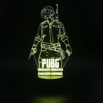 PUBG Led Night Lamp 7 Color Changing Light Gift For PUBG Lover & Game Room Decor Circle Base