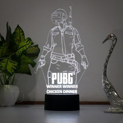 PUBG Led Night Lamp 7 Color Changing Light Gift For PUBG Lover & Game Room Decor Circle Base