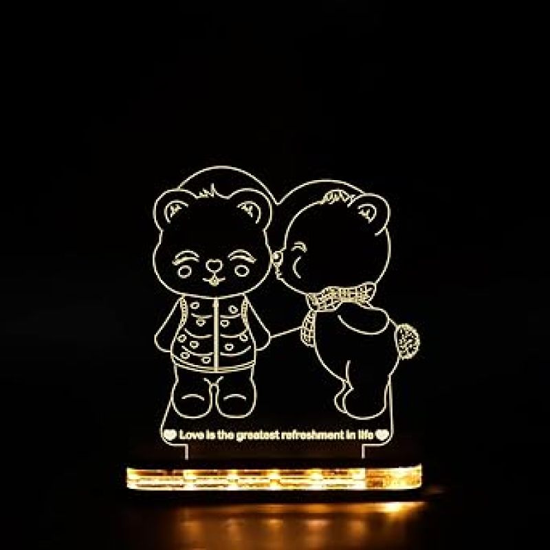 Cute Teddy Led Night Lamp with Warm White Color Gift for Loveable Person