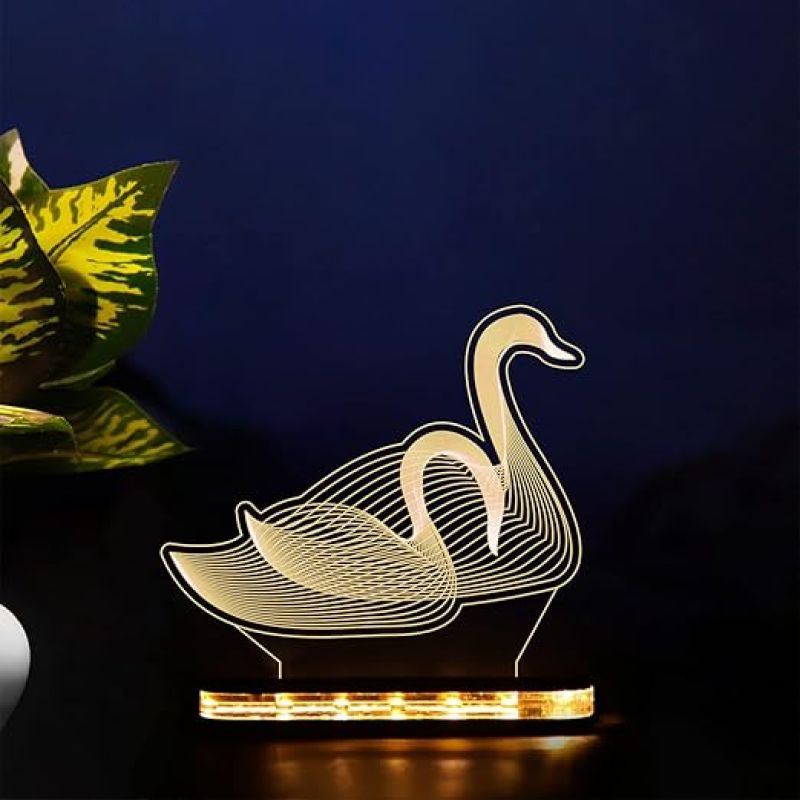 3D Illusion Duck Led Night Lamp with Warm White Color Home Decor Light