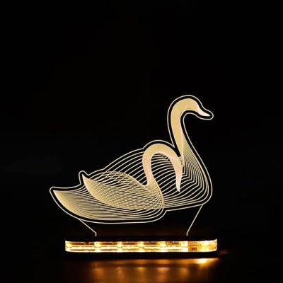 3D Illusion Duck Led Night Lamp with Warm White Color Home Decor Light