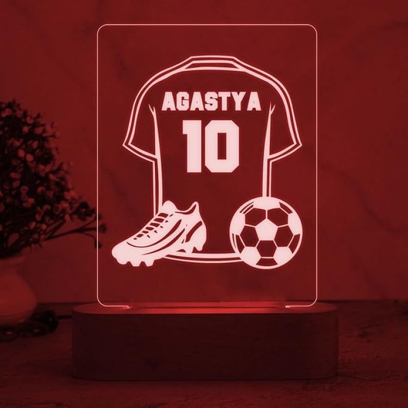 Personalized Name Football Jersey Night Lamp 7 Color Changing Gifts for Footballer Men Women Lover Birthday Gift for Football Player