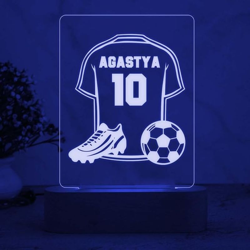 Personalized Name Football Jersey Night Lamp 7 Color Changing Gifts for Footballer Men Women Lover Birthday Gift for Football Player