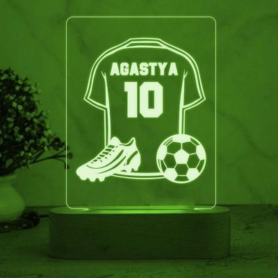 Personalized Name Football Jersey Night Lamp 7 Color Changing Gifts for Footballer Men Women Lover Birthday Gift for Football Player