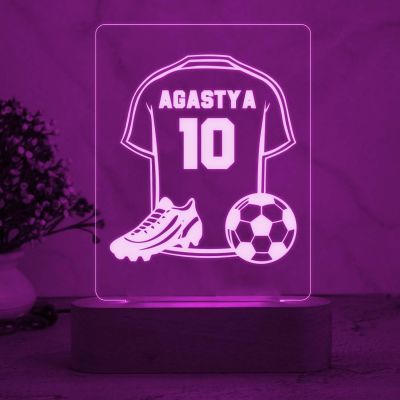 Personalized Name Football Jersey Night Lamp 7 Color Changing Gifts for Footballer Men Women Lover Birthday Gift for Football Player