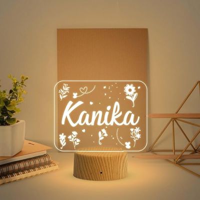 Personalized Person Name Night Lamp with Warm White Light Birthday Gift for Wife Girlfriend Office Friend (Design 8)