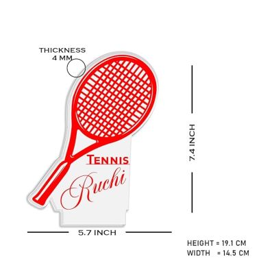 Personalized Name Tennis Night Lamp with Warm White Light Gifts for Tennis & Sport Lover Birthday Gift for Tennis Player