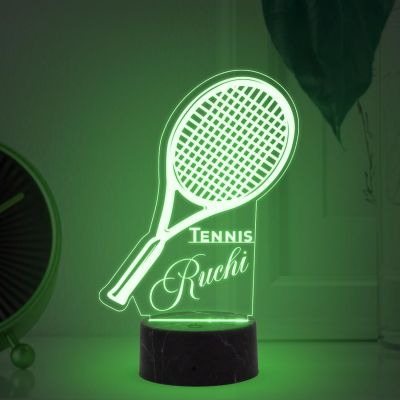 Personalized Name Tennis Night Lamp with 7 Color Changing Light Gifts for Tennis & Sport Lover Birthday Gift for Tennis Player