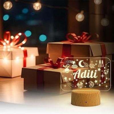 Personalized Person Name Night Lamp with Warm White Light Birthday Gift for Wife Girlfriend Office Friend (Design 2)