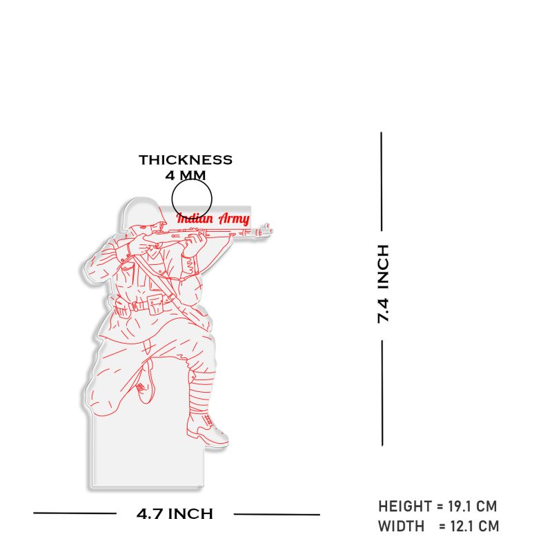 3D Illusion Indian Army Soldier Led Night Light lamp Multicolored light Gift For Soldier