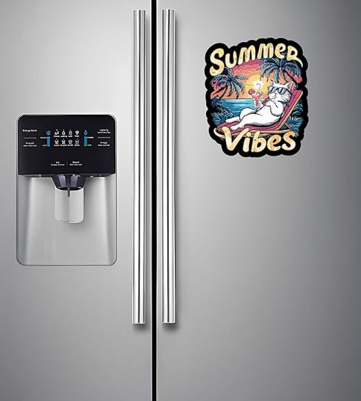 Summer Vibes Fridge Magnet Refrigerator Home & Office Decor Gift for Beach Lover Travel Souvenir