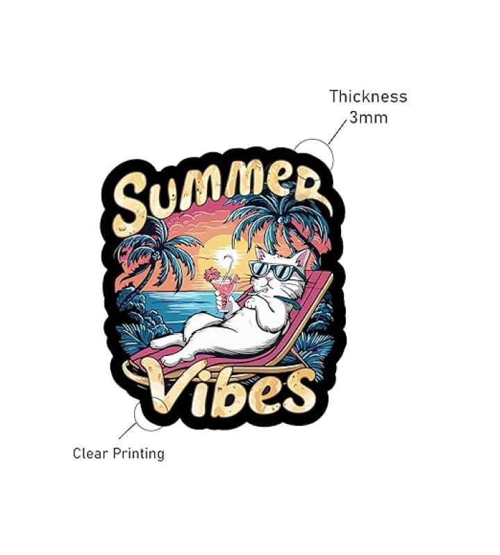 Summer Vibes Fridge Magnet Refrigerator Home & Office Decor Gift for Beach Lover Travel Souvenir