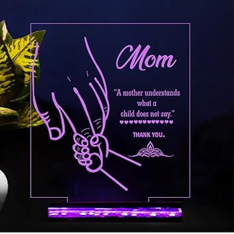 Mom Engraved Led Night Lamp 16 Color Changing Light with Remote Control Gift for Mom Birthday & Mothers Day