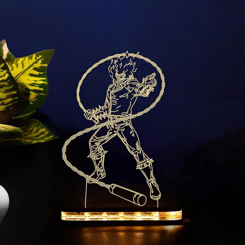 3D Illusion Ghost Raider Led Night Lamp with Warm White Color Gift for Anime Lover