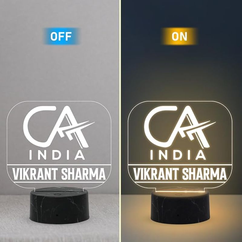 Personalized Chartered Accountant Name Night Lamp with Warm White Light Thankyou Gift for CA Gift for CA Student