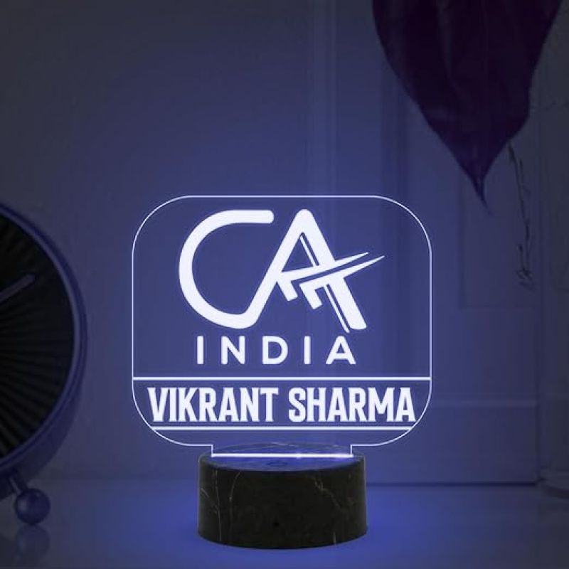 Personalized Chartered Accountant Name Night Lamp with Multicolor Light Thankyou Gift for CA Gift for CA Student