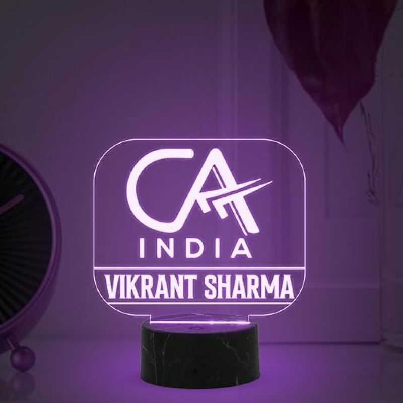 Personalized Chartered Accountant Name Night Lamp with Multicolor Light Thankyou Gift for CA Gift for CA Student