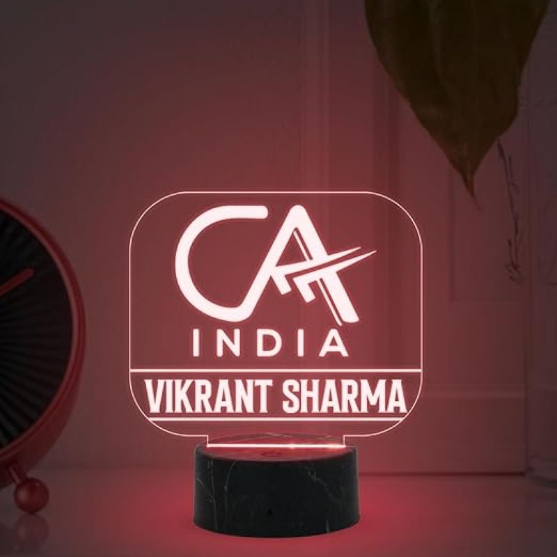 Personalized Chartered Accountant Name Night Lamp with Multicolor Light Thankyou Gift for CA Gift for CA Student