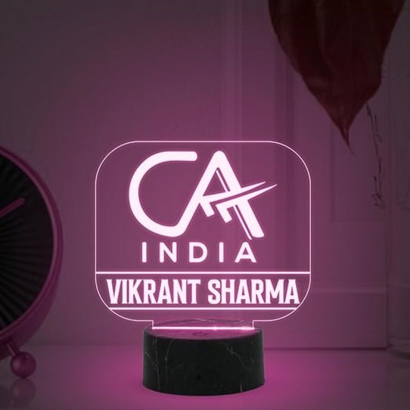 Personalized Chartered Accountant Name Night Lamp with Multicolor Light Thankyou Gift for CA Gift for CA Student