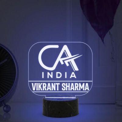 Personalized Chartered Accountant Name Night Lamp with Multicolor Light Thankyou Gift for CA Gift for CA Student