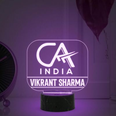 Personalized Chartered Accountant Name Night Lamp with Multicolor Light Thankyou Gift for CA Gift for CA Student
