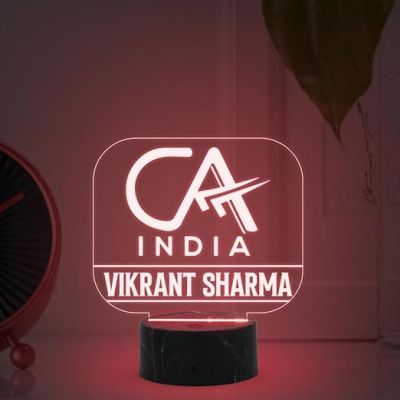 Personalized Chartered Accountant Name Night Lamp with Multicolor Light Thankyou Gift for CA Gift for CA Student