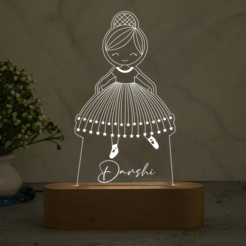 3D Illusion Doll Led Night Lamp with Warm White Color Customize with name Birthday Gift for Girl, Friend