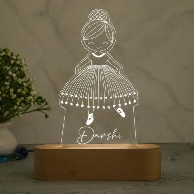 3D Illusion Doll Led Night Lamp with Warm White Color Customize with name Birthday Gift for Girl, Friend