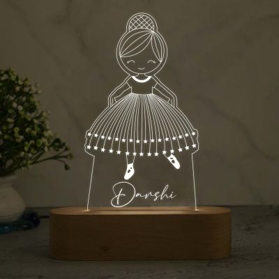 3D Illusion Doll Led Night Lamp with Warm White Color Customize with name Birthday Gift for Girl, Friend