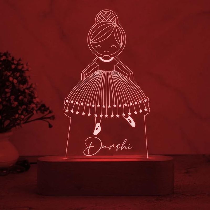 3D Illusion Doll Night Lamp with 7 Color Changing Light Customize with name Birthday Gift for Girl, Friend
