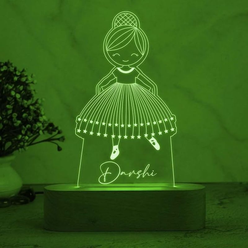 3D Illusion Doll Night Lamp with 7 Color Changing Light Customize with name Birthday Gift for Girl, Friend