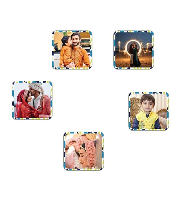 Customized Photo Fridge Magnet Set of 5 Gift for Anniversary Valentine & Birthday