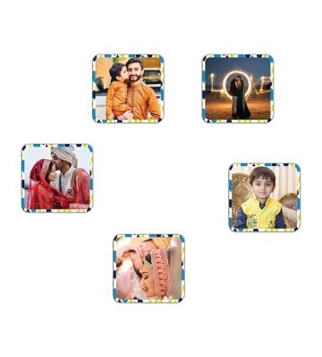 Customized Photo Fridge Magnet Set of 5 Gift for Anniversary Valentine & Birthday