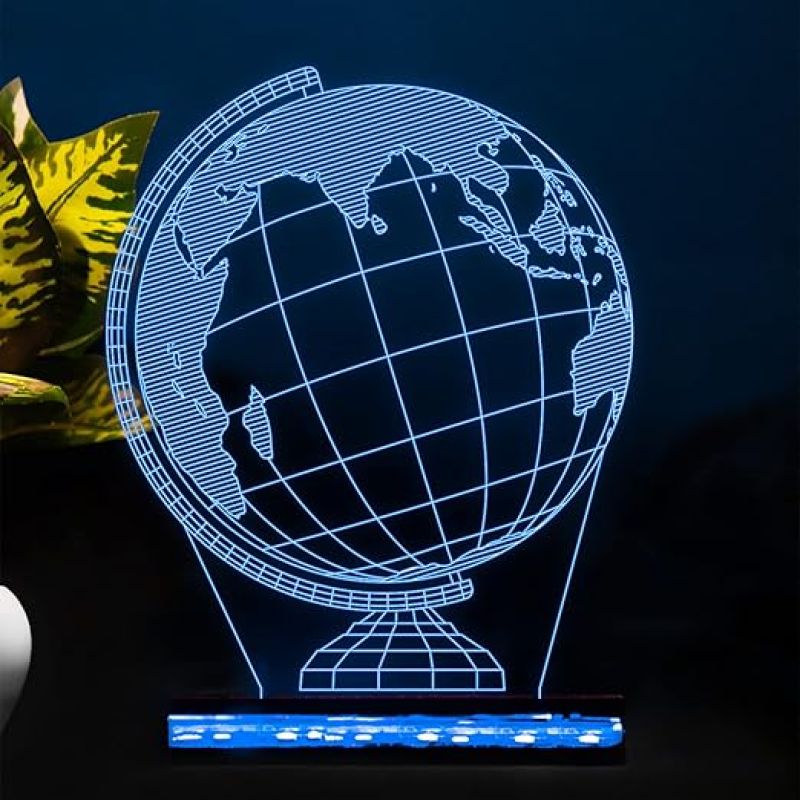 3D Illusion Earth Globe Led Night Lamp 16 Color Changing Light with Remote Control Kids Study Room & Office Decor