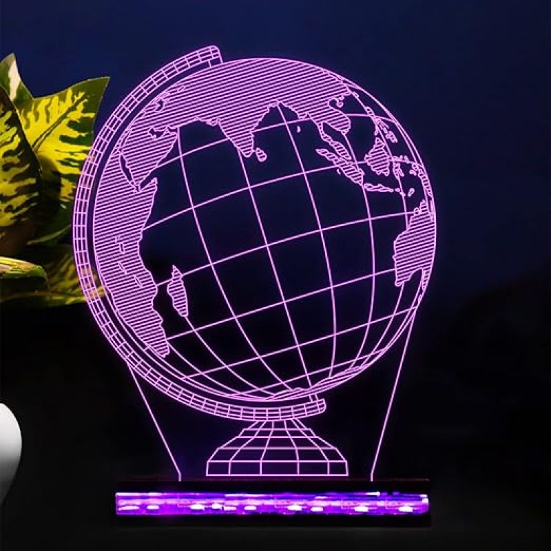 3D Illusion Earth Globe Led Night Lamp 16 Color Changing Light with Remote Control Kids Study Room & Office Decor