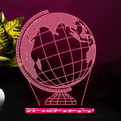 3D Illusion Earth Globe Led Night Lamp 16 Color Changing Light with Remote Control Kids Study Room & Office Decor