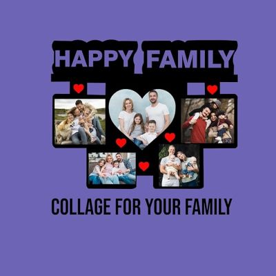 Personalized Happy Family Collage Photo Frame Customised with Collage Family Photo Frame Memorable Gift for Family