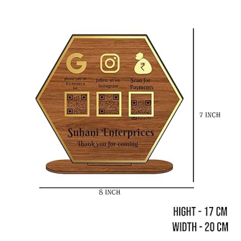 Personalized QR Code Frame With Stand Customized With Name & QR Scan Gpay phonepe QR code stand for Businesses, Offices Salon Beautician Dental Clinics Hospitals (Design 3)