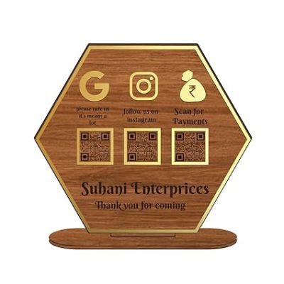 Personalized QR Code Frame With Stand Customized With Name & QR Scan Gpay phonepe QR code stand for Businesses, Offices Salon Beautician Dental Clinics Hospitals (Design 3)