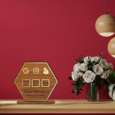 Personalized QR Code Frame With Stand Customized With Name & QR Scan Gpay phonepe QR code stand for Businesses, Offices Salon Beautician Dental Clinics Hospitals (Design 3)