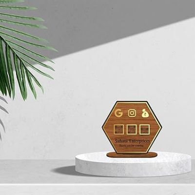 Personalized QR Code Frame With Stand Customized With Name & QR Scan Gpay phonepe QR code stand for Businesses, Offices Salon Beautician Dental Clinics Hospitals (Design 3)