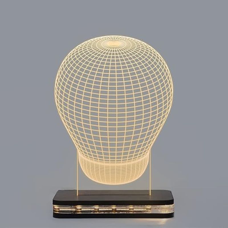 3D Bulb Design Led Night Lamp with Warm White Color Home & Living Decor