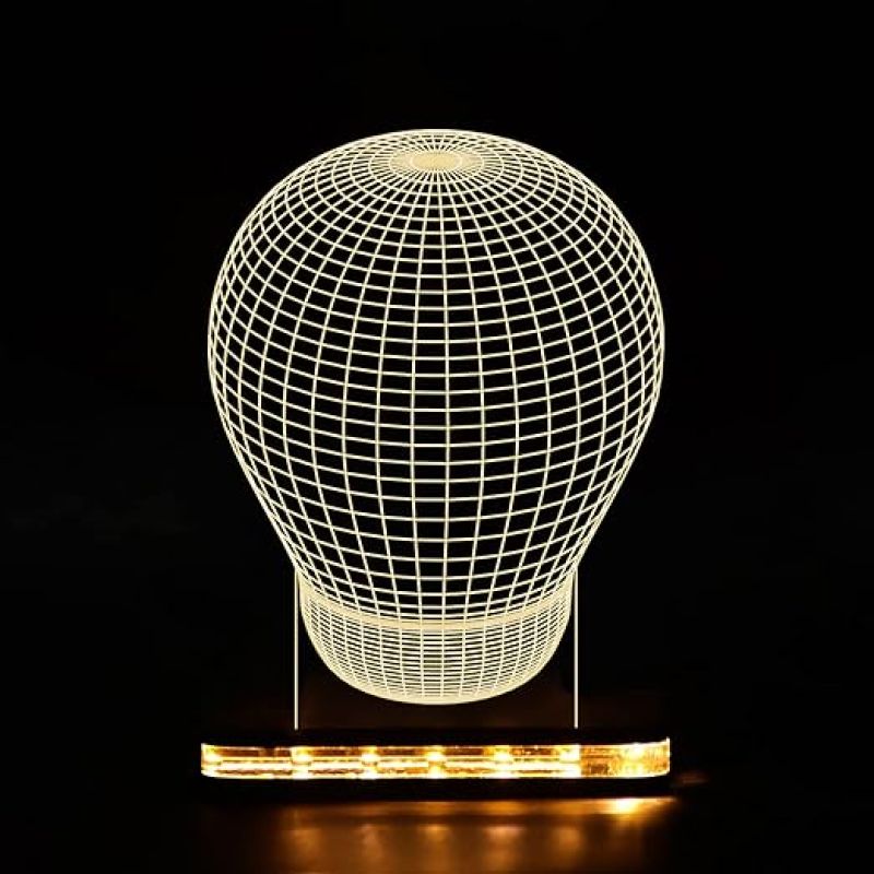 3D Bulb Design Led Night Lamp with Warm White Color Home & Living Decor